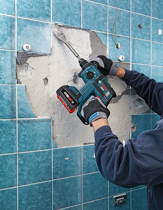 BOSCH HS1465 1-1/2 in. x 10 in. Tile Chisel SDS-Plus Bulldog Xtreme Hammer Steel Ideal for Removing Tiles, Smaller Grout Joints