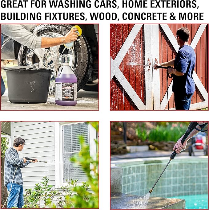 Simpson Cleaning 88282 Cleaner, Concentrated Soap Solution for Pressure Washers and Spray Bottles, Use on Concrete, Vinyl Siding, Appliances, Windows, Cars, Fences, Decks, Purple, 1 Gallon