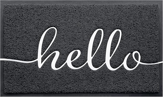 Door Mat (36"x24",Black) Welcome Mat Low Profile Front Doormat Indoor Outdoor Door Non Slip Rugs for Entryway, Patio, High Traffic Areas