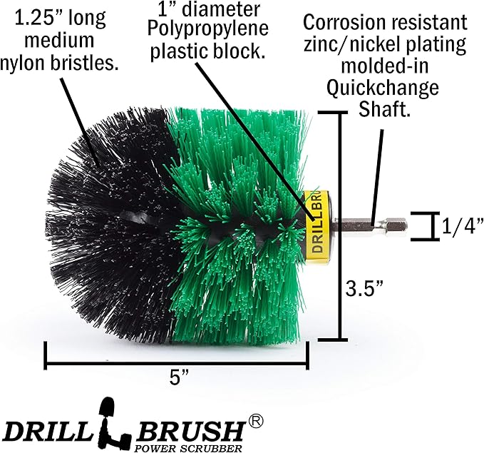 Drillbrush Kitchen Cleaning Supplies - Household Cleaners for Drill - Home Kitchen Scrubbing - Stove Cleaning Tool - Oven Door Cleaner - Pots and Pans Scrubber - Frying Pan Scrubber - Sink Scrub Brush