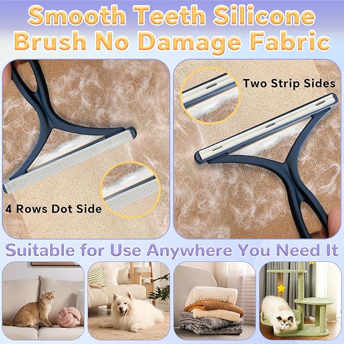 4 Pack Pet Hair Removal Tool, Cleaner Pro Pet Hair Remover for Cat and Dog, Reusable Carpet Scraper Lint Remover, Lint Shaver for Couch, Carpet, Clothing, Bedding, Car, Furniture, Pet Towers