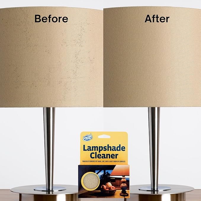 Sparkle Plenty Lampshade Cleaner - Dry Magic Dust Sponge for Lamp Shade - Dry Dusting Sponge Scrub for Fabric & Window Blinds - Effortless Duster Upholstery Cleaner for Furniture & 101 Surfaces