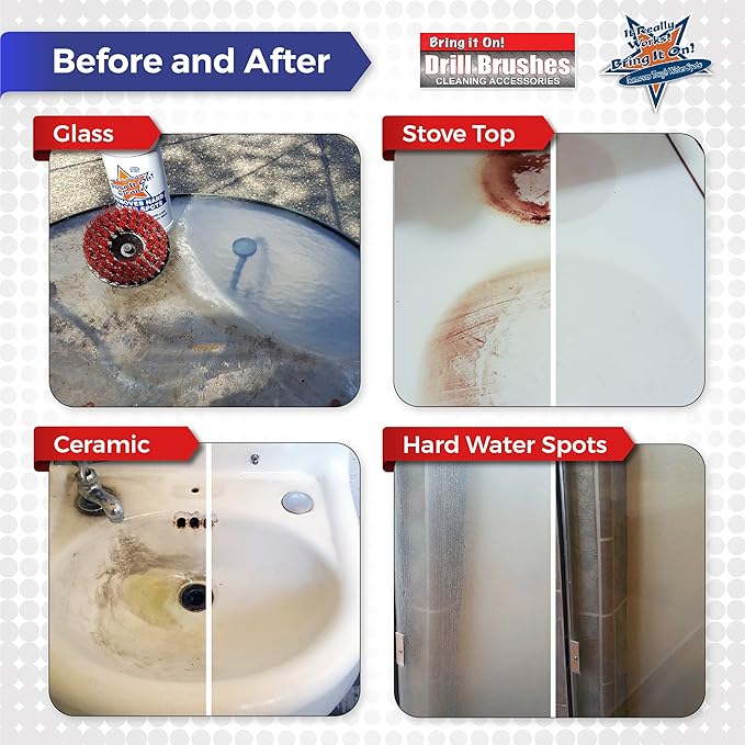 BRING IT ON! CLEANER Professional Hard Water Stain Remover & Glass Shield Sealant, Tiles, grout, Windows, Fiberglass, Chrome, Tubs, Toilets
