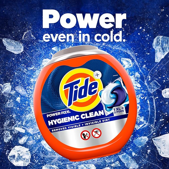 Tide Hygienic Clean Power PODS Laundry Detergent Pacs, Original Scent, 45 Count, Removes Visible and Invisible Dirt