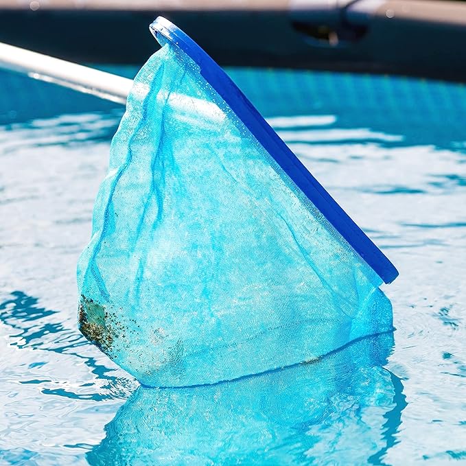 Pool Skimmer - Pool Net, Pool Skimmer Net with Solid Plastic Frame, Skimmer Net with Fine Mesh Net, Pool Nets for Cleaning Leaf of Swimming Pools, Spas, Hot Tubs and Fountains