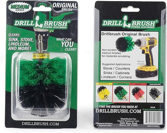 Drillbrush Kitchen Cleaning Supplies - Household Cleaners for Drill - Home Kitchen Scrubbing - Stove Cleaning Tool - Oven Door Cleaner - Pots and Pans Scrubber - Frying Pan Scrubber - Sink Scrub Brush