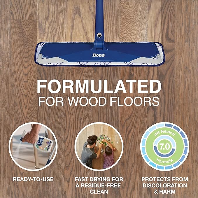 Bona® Hardwood Floor Cleaner Spray - 32 fl oz - Lavender Thyme - Includes Filled Bottle + Concentrate Refill for Hardwood Floor Cleaning