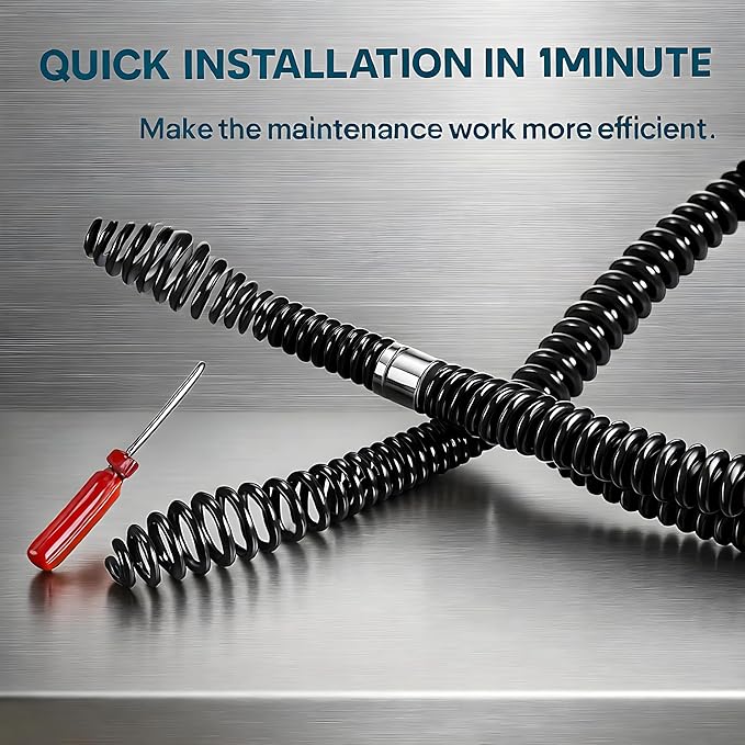 10Pcs Drain Snake Drill Attachment Kit - Fits RID GID K400 5/8" Drain Cleaning Cables | Sewer Clog Remover Heads & Tips for Kitchen Bathroom Toilet