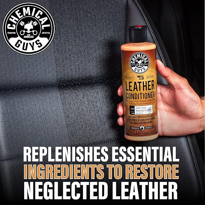 Chemical Guys Leather Cleaner and Conditioner Kit - 2 Bottles (4 oz Each), Car Cleaner and Conditioner, Safely Cleans & Conditions Leather Car Interiors, Furniture, Shoes, Boots, Bags, Apparel & More