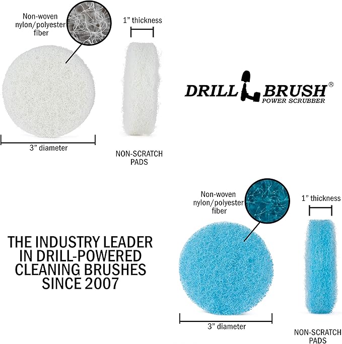 Cleaning Supplies - Bathroom Accessories - Scrub Pads - Floor Scrubber - Shower Cleaner - Scouring Pad Kit - Bath Mat – Bathroom Sink - Drill Scrubber - Attachment - Soap Scum, Hard Water Stains