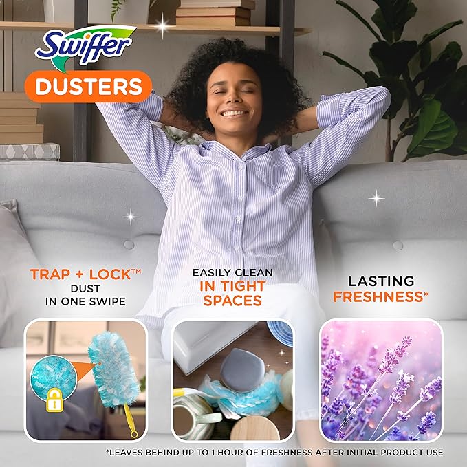 Swiffer Dusters Multi-Surface Duster Refills, Lavender Scent, 10 Count (Pack of 4)
