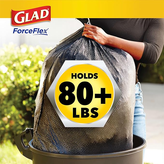 Glad ForceFlex Heavy Duty Trash Bags With Clorox, Mountain Air, 30 Gal (Package May Vary) 50 Count (Pack of 3)