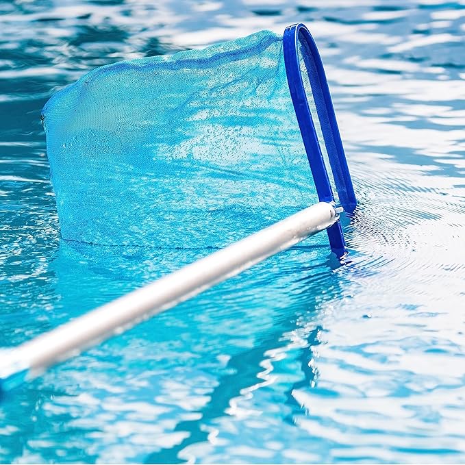 Pool Skimmer - Pool Net, Pool Skimmer Net with Solid Plastic Frame, Skimmer Net with Fine Mesh Net, Pool Nets for Cleaning Leaf of Swimming Pools, Spas, Hot Tubs and Fountains